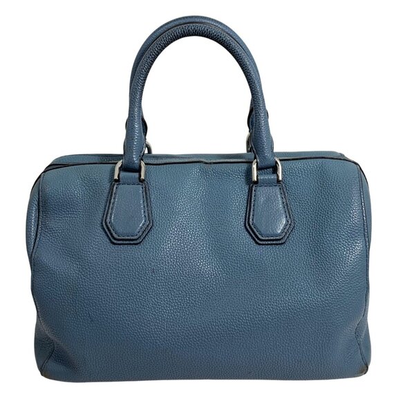 Michael Kors Mercer Duffel Bowling Shoulder Crossbody Bag Denim Blue Leather - Picture 5 of 15